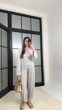 Gri Beli Ayarlanabilir Vatkalı Bluz Eşofman Takım GAUS-01307GAUSSuitsGAUS-01307