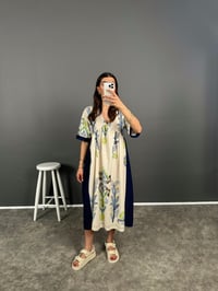 Venu Lacivert Pano Desen Keten ElbiseGausELBİSEGU008132