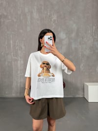 Krem Baskılı Bisiklet Yaka Tshirt Gaus00177GausTSHIRTGU1001409