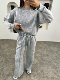 Perla Gri Eskitme Yıkamalı İkili TakımGausTAKIMGU0090332