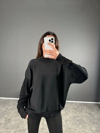 Siyah Çelik Örme Triko SweatGausSWEATSHIRTGU004117