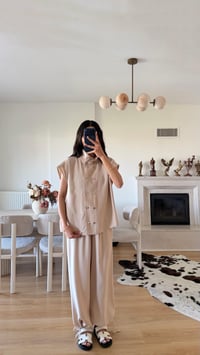 Taş Yelek Beli Lastikli Şalvar Pantolon İkili Modal Takım GAUS-01652GAUSSuitsGAUS-01652