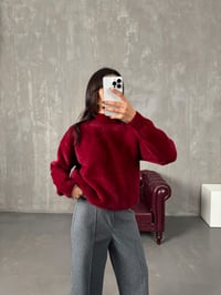 Same Bordo Yarım Balıkçı Yaka Kırçıllı KazakGausKAZAKGU00903819