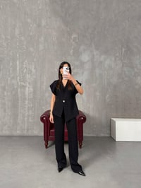 Jasmin Siyah Premium Asimetrik Yelekli TakımGausTAKIMGU100346