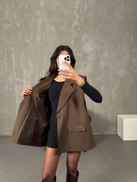 Mishel Kahve Kemerli Astarlı YelekGausYELEKGU100284