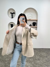 Taila Taş Astarlı Kemerli Süet Blazer CeketGausCEKETGU008980