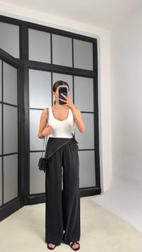 Siyah Bandana Detaylı Tencel Pantolon GAUS-01424GAUSPANTOLONGAUS-01424