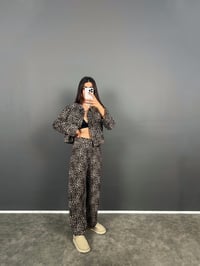ZR Model Leopar Desenli Ceket Pantolon İkili TakımGausTAKIMGU008904