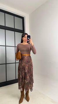 Yeşil Desenli Astarlı Şifon Etek GAUS-01086GAUSETEKGAUS-01086