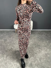 Viral Leoparlı Maxi Boy Elbise GausELBİSEGU004194