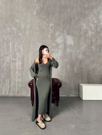 Rila Haki Hırkalı Triko Elbise İkili TakımGausELBİSEGU00904035