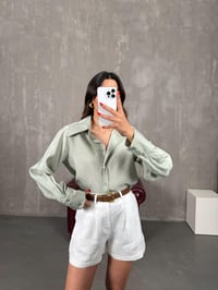 Soft Haki Vatkalı Tensel Gömlek Gaus00201GausGÖMLEKGU1001472