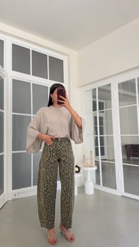 Yeşil Leopar Desenli Tasarım Balon Jean GAUS-02255 GAUS-02256GAUSDENİM PANTOLONGAUS-02256