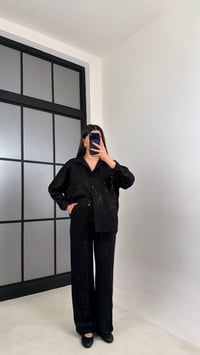 Siyah Gömlek Beli Lastikli Pantolon Premium Simli Takım GAUS-01013 GAUS-01014GAUSTAKIMGAUS-01014