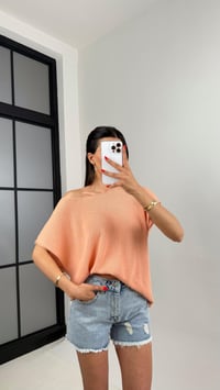 Somon Omzu Açık Kısa Kol Triko Kazak Gaus00504GausTRİKOGU1002184