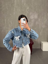 Yoso Mavi Fiyonk Detaylı Denim CeketGausCEKETGU100897