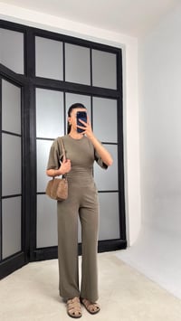 Haki Bluz Beli Lastikli Pantolon Muadil Takım GAUS-01547GAUSTAKIMGAUS-01547