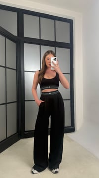 Siyah Crop Pantolon İkili Muadil Takım GAUS-01254GAUSTAKIMGAUS-01254