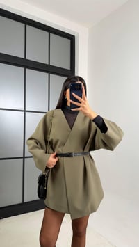 Haki Kemerli Astarlı Cepli Premium Ceket GAUS-00818GAUSCEKETGAUS-00818