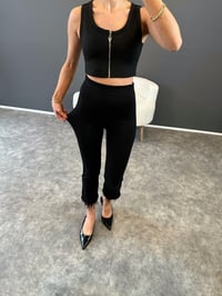 Siyah Paçası Otrişli Tayt PantolonGausTAYTGU003027