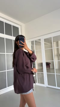 Mürdüm Oversize Tencel Gömlek GAUS-01698GAUSGÖMLEKGAUS-01698