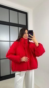 Kırmızı Oversize Astarlı Şişme Mont GAUS-00611GAUSMONTGAUS-00611