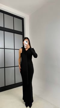 Siyah Tek Omuz Atkılı Triko Elbise GAUS-00223GAUSELBİSEGAUS-00223