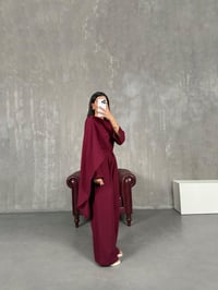 Bordo Şal Detaylı Keten Takım Gaus00142GausTAKIMGU1001330
