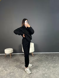 Pedra Siyah Oversize Şardonlu Eşofman TakımıGausTAKIMGU002447