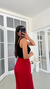 Kırmızı Gold Düğmeli Tencel Pantolon GAUS-01844GAUSPANTOLONGAUS-01844