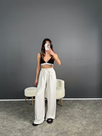 Raisa Beyaz Basic Beli Lastikli Pantolon GausPANTOLONGU007096