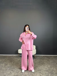 Lalita Pembe Saten Parlak İkili TakımGausTAKIMGU004342