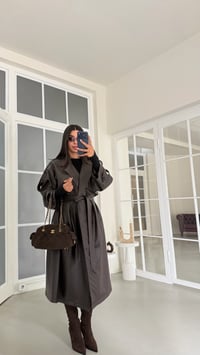 Acı Kahve Astarlı Premium Deri Trençkot GAUS-02119GAUSTRENÇKOTGAUS-02119