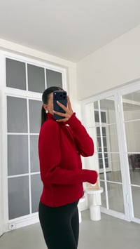 Kırmızı Çift Fermuarlı Triko Hırka GAUS-02141GAUSCardiganGAUS-02141