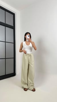 Soft Yeşil Beli Lastikli Salaş Pantolon Gaus00363GausPANTOLONGU1001841