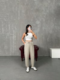 Sofya Bej Oysh Muadil Modal Kumaş Balon PantolonGausPANTOLONGU100221