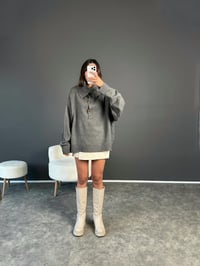 Gri Pinterest Düğmeli KazakGausKAZAKGU002608