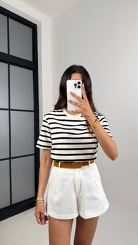 Beyaz Siyah Şeritli MD Muadil Tshirt Gaus00682GausTSHIRTGU1002577