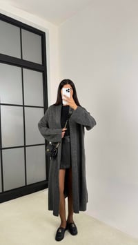 Antrasit Uzun Premium Triko Hırka GAUS-00116GAUSHIRKAGAUS-00116