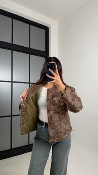 Haki Etnik Desenli Astarlı Kapitone Mont GAUS-00596GAUSMONTGAUS-00596