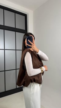 Kahve Beli Lastikli Astarlı Premium Süet Yelek GAUS-00637GAUSYELEKGAUS-00637
