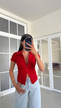 Kırmızı Çift Fermuarlı Bluz GAUS-01604GAUSBlouseGAUS-01604