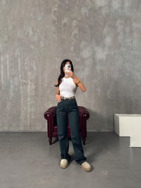 Chos Koyu Mavi Eskitme Wide Leg JeanGausDENİM PANTOLONGU00904178