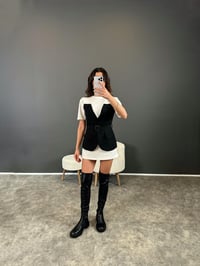 Muadil Siyah Ceket Yaka Elbise GausELBİSEGU004486