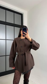 Acı Kahve Astarlı Kemerli Muadil Ceket GAUS-00990GAUSCEKETGAUS-00990