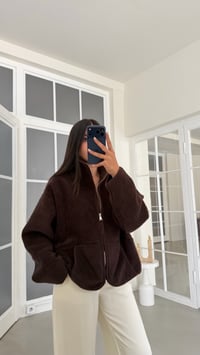 Acı Kahve Fermuarlı Cepli Polar Sweatshirt GAUS-02031GAUSSweatshirtGAUS-02031