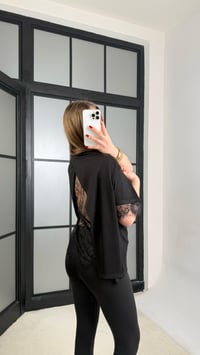 Siyah Sırt Dantel Detaylı Tshirt GAUS-01256GAUSTshirtGAUS-01256