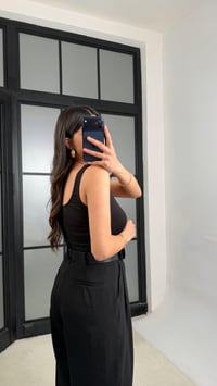 Siyah Kemerli Geniş Paça Pantolon GAUS-01339GAUSPANTOLONGAUS-01339