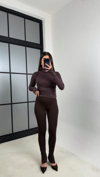 Acı Kahve Çımalı Yan Fermuar Detaylı Tayt GAUS-00753GAUSTAYTGAUS-00753