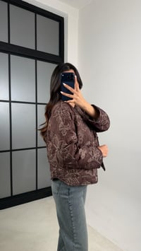 Kahve Etnik Desenli Astarlı Kapitone Mont GAUS-00596GAUSMONTGAUS-00596